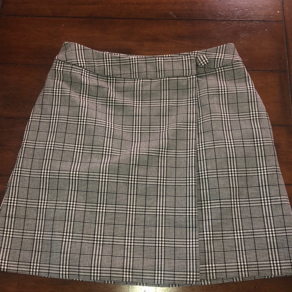 Wrap Plaid Skirt
